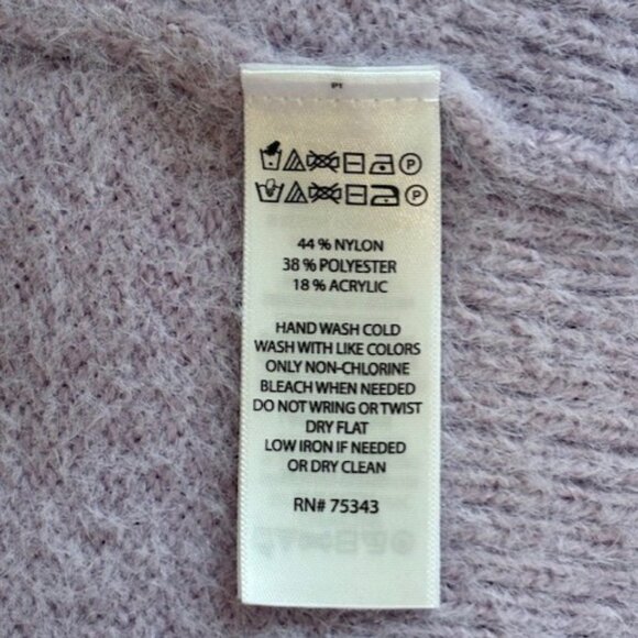 Jessica Simpson Fuzzy Cropped V-Neck Sweater XS Lavender Purple Open Back EUC - Picture 6 of 6